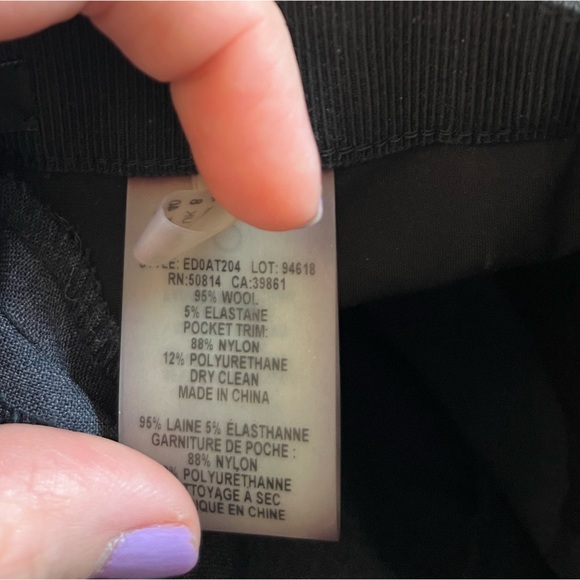 Elie Tahari wool gray trousers with black detailing - Picture 4 of 5